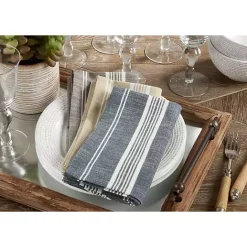 Kirklands Home and White Striped Napkins, Set of 4 Gray