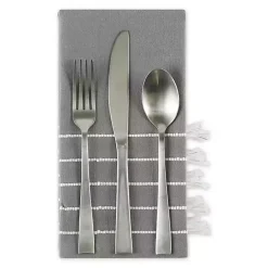 New Kirklands Home and White Striped Napkins, Set of 4 Gray