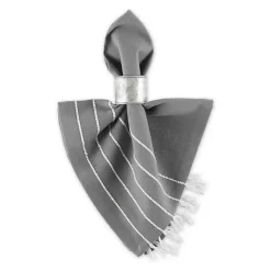 New Kirklands Home and White Striped Napkins, Set of 4 Gray