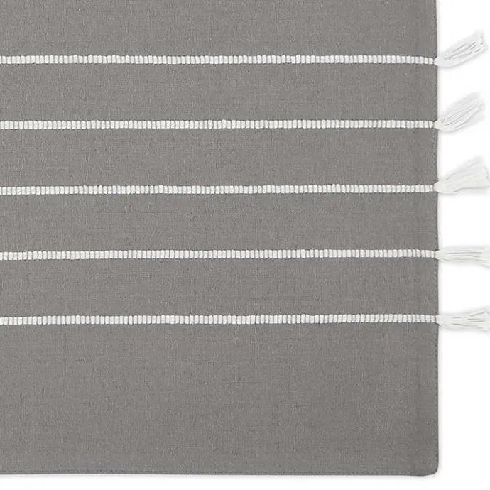 Online Kirklands Home and White Striped Placemats, Set of 4 Gray
