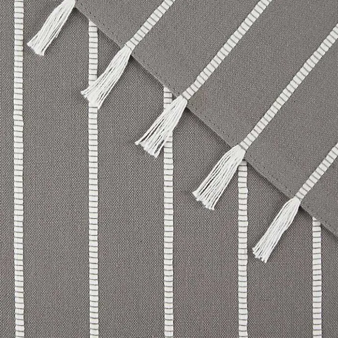 Online Kirklands Home and White Striped Placemats, Set of 4 Gray