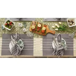 Online Kirklands Home and White Striped Placemats, Set of 4 Gray
