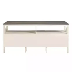 Discount Kirklands Home Gray and Whitewashed Wood 3-Drawer Media Cabinet
