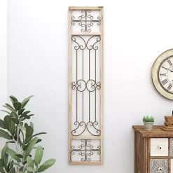 New Kirklands Home Gray Angelic Scrollwork Panel Wall Plaque