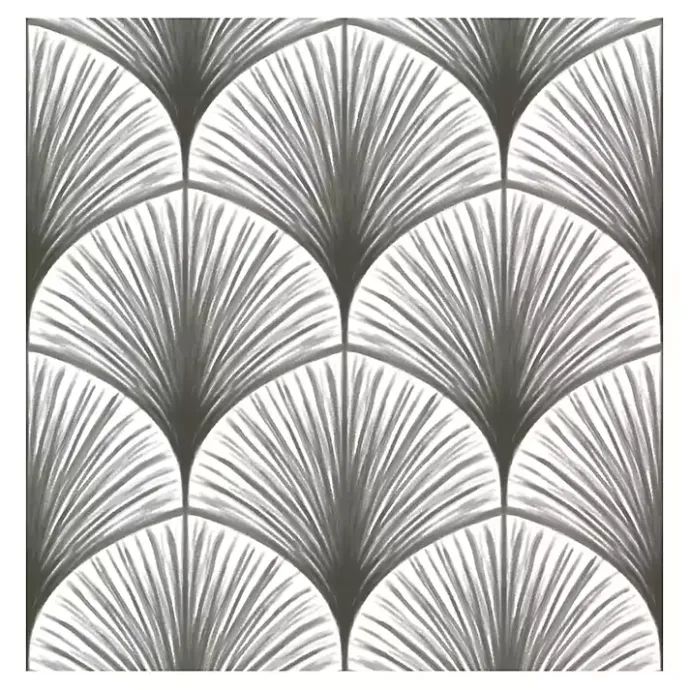 Outlet Kirklands Home Gray Art Deco Fans Peel & Stick Wallpaper