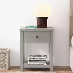 Best Kirklands Home Bailie Wooden Side Table Gray