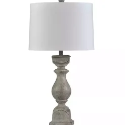 New Kirklands Home Gray Balustrade Table Lamp White