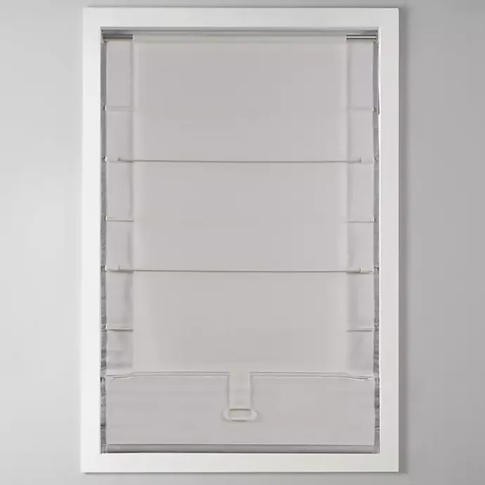 Discount Kirklands Home Basketweave Cordless Roman Shade, 27 in. Gray