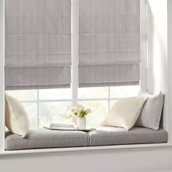 Sale Kirklands Home Basketweave Cordless Roman Shade, 31 in. Gray