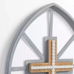 Sale Kirklands Home Gray Beaded Cathedral Cross Wall Plaque
