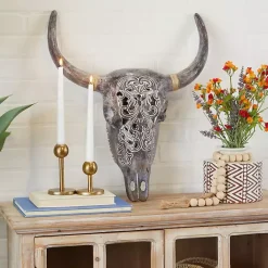 Hot Kirklands Home Bohemian Bull Wall Plaque Gray