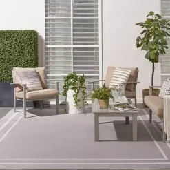 Sale Kirklands Home Bordered Indoor/Outdoor Area Rug, 8x10 Gray