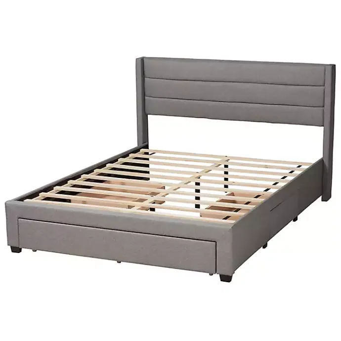Outlet Kirklands Home Braylon Upholstered 3-Drawer Queen Bed Gray