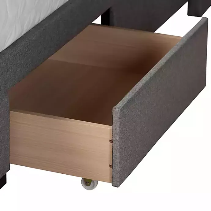 Outlet Kirklands Home Braylon Upholstered 3-Drawer Queen Bed Gray