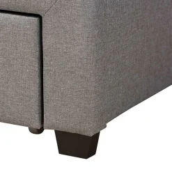 Outlet Kirklands Home Braylon Upholstered 3-Drawer Queen Bed Gray