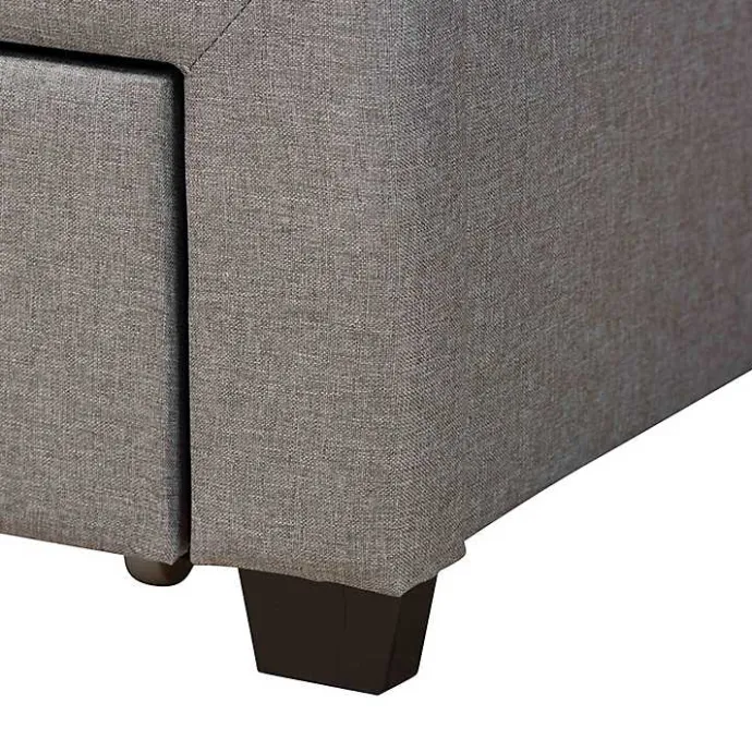 Outlet Kirklands Home Braylon Upholstered 3-Drawer Queen Bed Gray