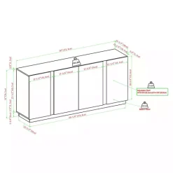 Online Kirklands Home Gray Brown Modern 2-Door Sideboard