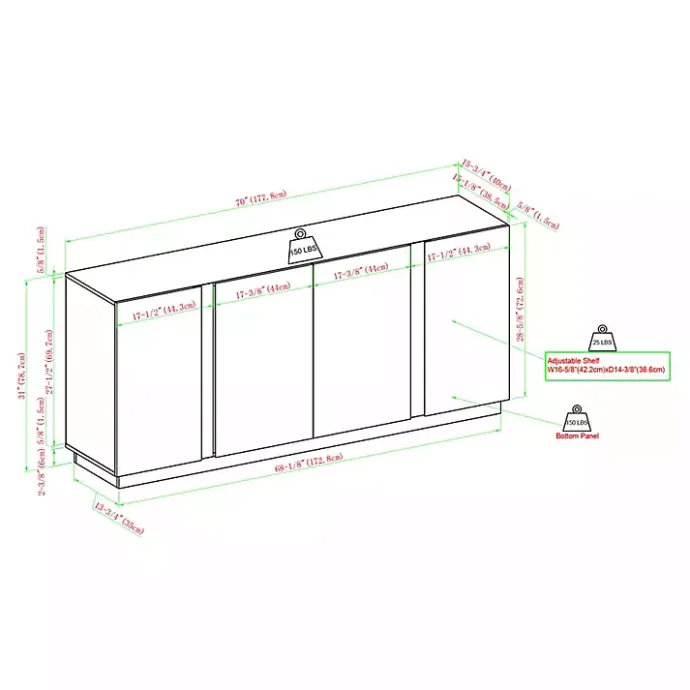 Online Kirklands Home Gray Brown Modern 2-Door Sideboard