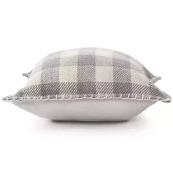 Best Kirklands Home Gray Buffalo Check Stitched Outdoor Throw Pillow