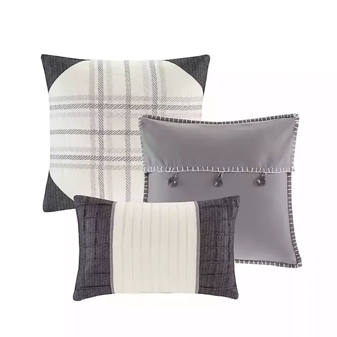 Sale Kirklands Home Gray Buffalo Herringbone Queen 7-pc. Comforter Set