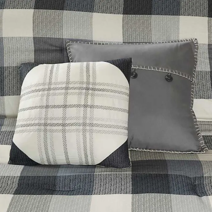 Sale Kirklands Home Gray Buffalo Herringbone Queen 7-pc. Comforter Set