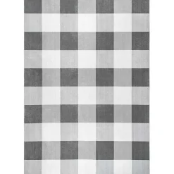 Outlet Kirklands Home Gray Buffalo Plaid Washable Area Rug, 4x6