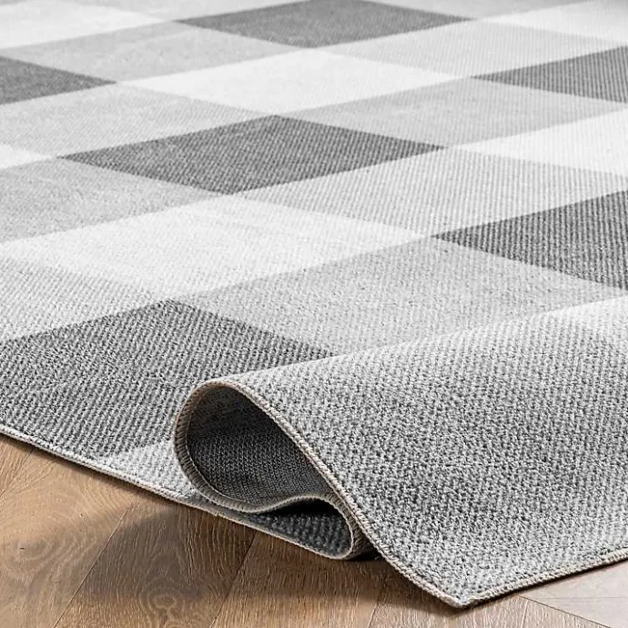 Hot Kirklands Home Gray Buffalo Plaid Washable Area Rug, 5x8