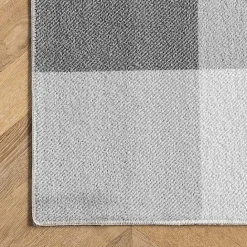 Hot Kirklands Home Gray Buffalo Plaid Washable Area Rug, 5x8