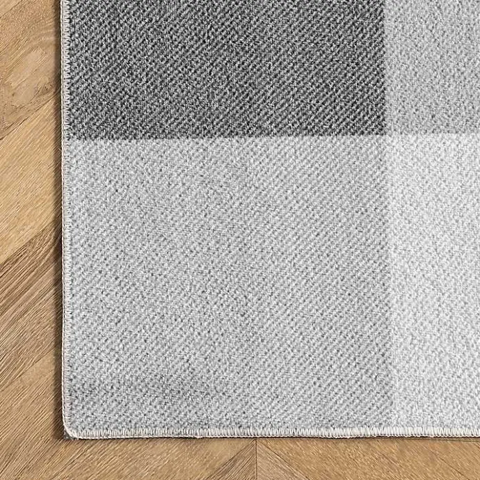 Hot Kirklands Home Gray Buffalo Plaid Washable Area Rug, 5x8