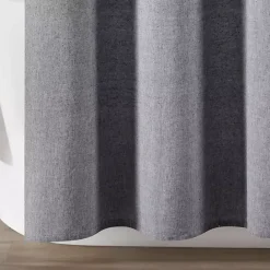 Best Kirklands Home Button and Stripe Shower Curtain Gray