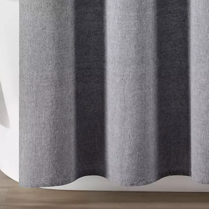 Best Kirklands Home Button and Stripe Shower Curtain Gray