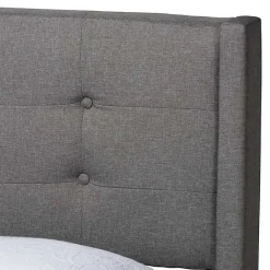 Hot Kirklands Home Button Tufted Headboard Full Platform Bed Gray