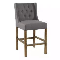 Clearance Kirklands Home Button Tufted Kia Counter Stool Gray