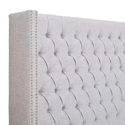 Sale Kirklands Home Button Tufted Nailhead Trim Queen Headboard Gray