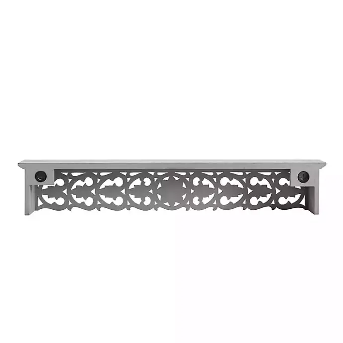 Sale Kirklands Home Gray Carved Floral Decorative Wall Shelf