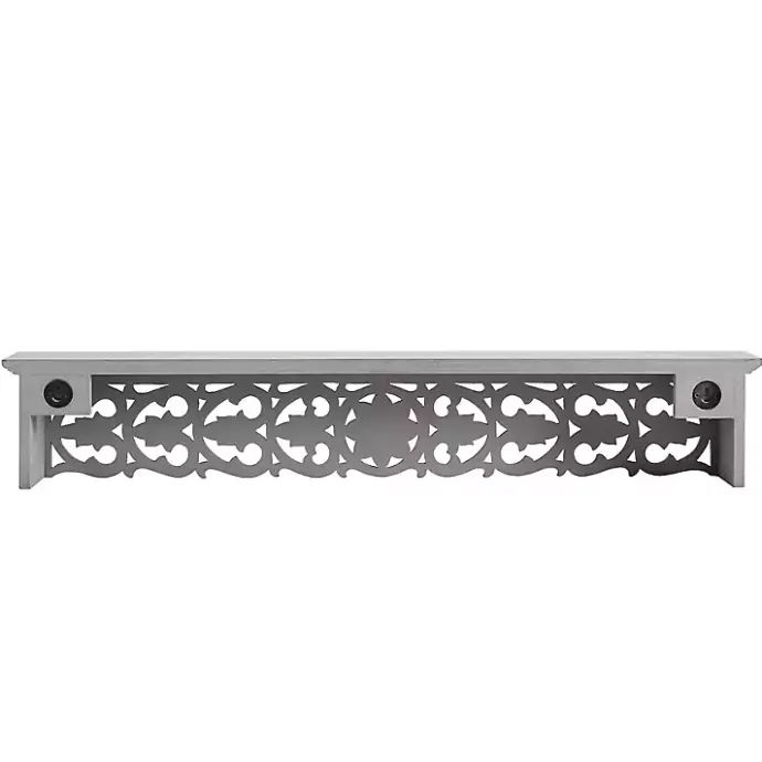 Sale Kirklands Home Gray Carved Floral Decorative Wall Shelf