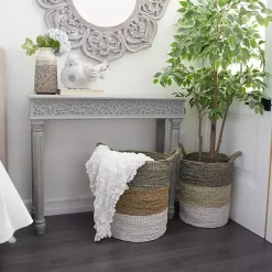 Sale Kirklands Home Carved Wood Console Table Gray