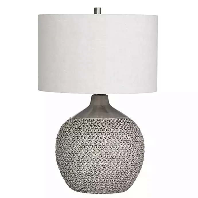 New Kirklands Home Ceramic Braid Table Lamp Gray