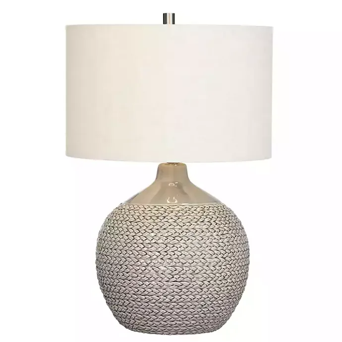 New Kirklands Home Ceramic Braid Table Lamp Gray