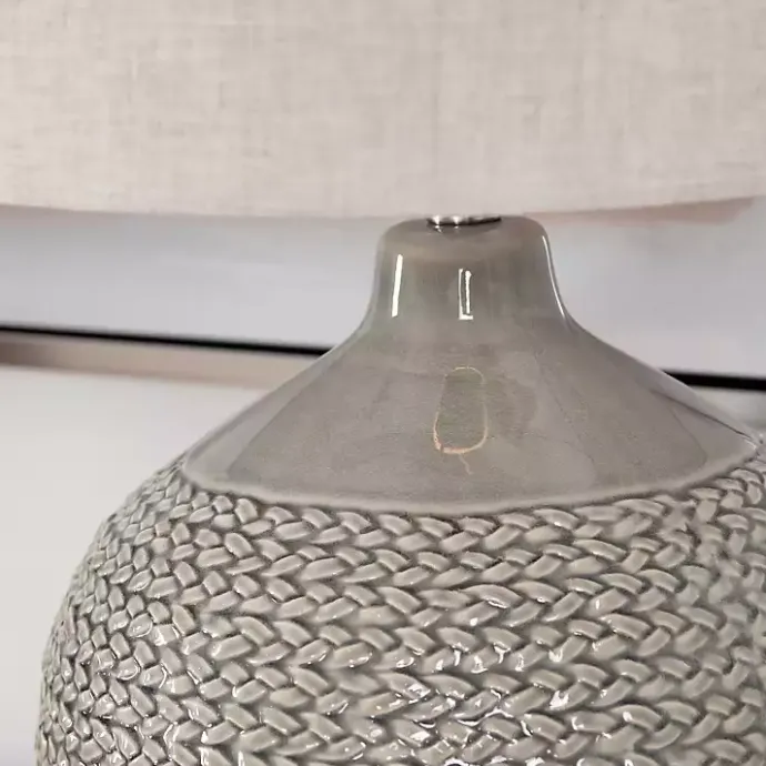 New Kirklands Home Ceramic Braid Table Lamp Gray
