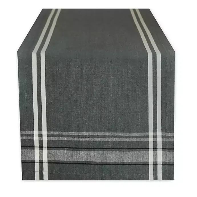 Online Kirklands Home Chambray French Stripe Table Runner, 108 in. Gray