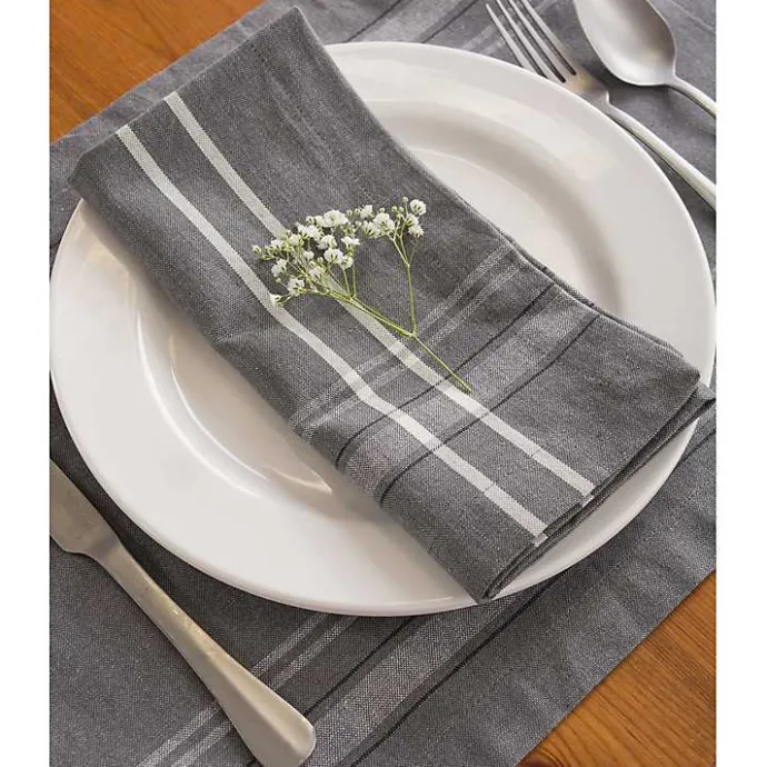 Outlet Kirklands Home Chambray French Stripe Napkins, Set of 6 Gray
