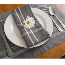 Outlet Kirklands Home Chambray French Stripe Napkins, Set of 6 Gray