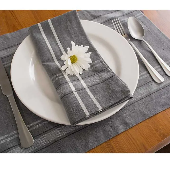 Outlet Kirklands Home Chambray French Stripe Napkins, Set of 6 Gray