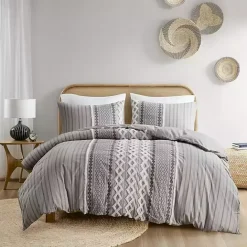 Best Kirklands Home Gray Chenille Tufted California King Comforter Set