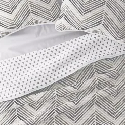Outlet Kirklands Home Gray Chevron Reversible 3-pc. Queen Quilt Set