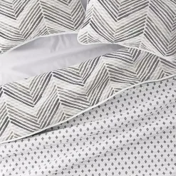 Outlet Kirklands Home Gray Chevron Reversible 3-pc. Queen Quilt Set