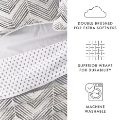 Outlet Kirklands Home Gray Chevron Reversible 3-pc. Queen Quilt Set