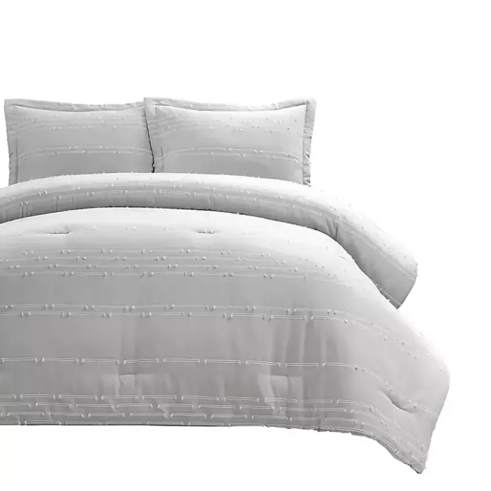 Best Kirklands Home Clipped Stripe 3-pc. Cali King Comforter Set Gray