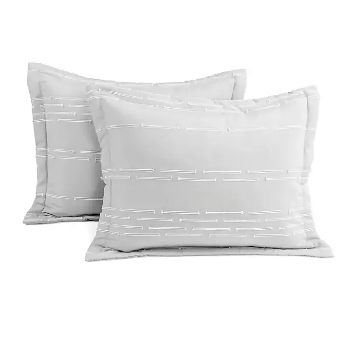 Best Kirklands Home Clipped Stripe 3-pc. Cali King Comforter Set Gray
